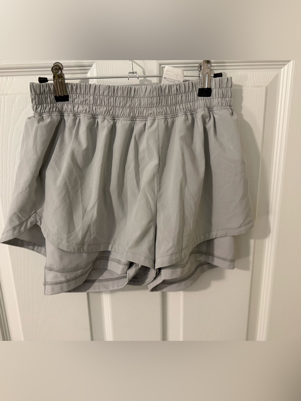 Gilly Hicks Light Gray Layered Running Shorts